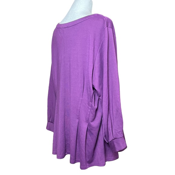 Eloquii Casual Pullover Flowy Blouse Balloon Sleeves Purple Womens Plus‎ Size 20 - Picture 7 of 12